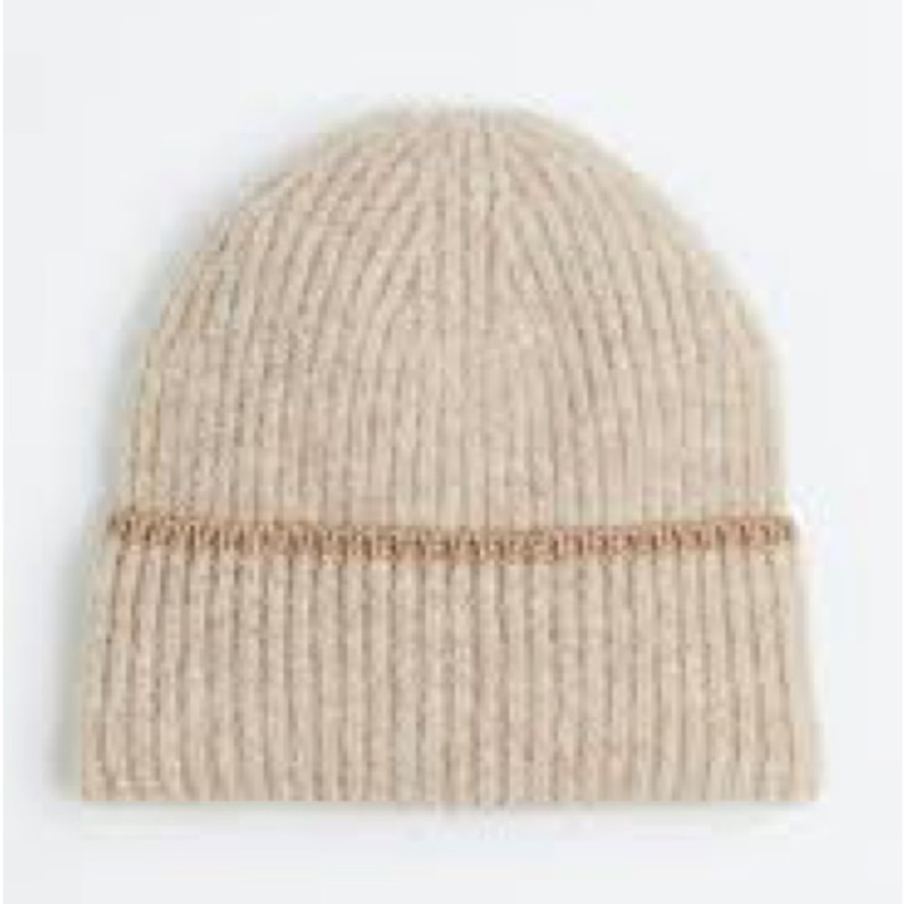 H&M ||Woman’s Cream Ribbed Knit Hat one Size
